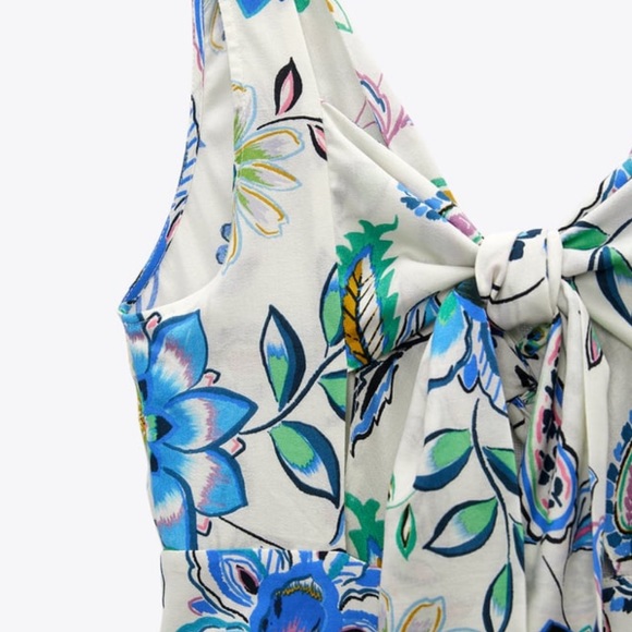 Zara Dresses Nwt Zara Print Dress With Knot Poshmark